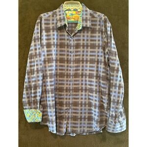 Robert Graham Button Down Shirt Plaid Long Sleeve Designer‎ 2XL